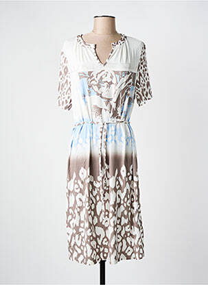 Rochie midi mâneci scurte mâneci scurte maro FRANK WALDER femeie