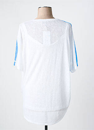 Tricou imprimeu fantezie mâneci scurte albastru MARBLE femeie