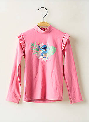 Tricou croială cambrată mâneci lungi roz DISNEY fată
