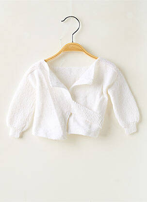 Cardigan petrecut alb SANS MARQUE fată