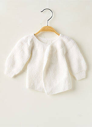 Vestă cu mâneci lungi alb SANS MARQUE fată