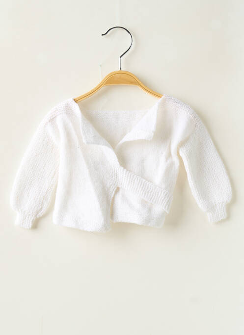 Cardigan petrecut alb SANS MARQUE fată