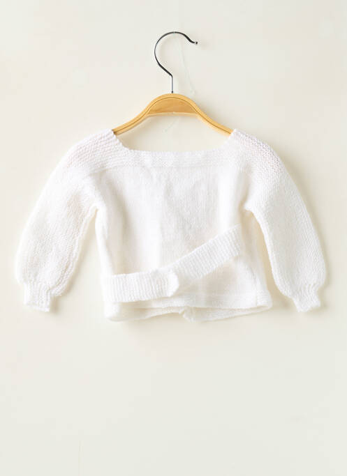 Cardigan petrecut alb SANS MARQUE fată