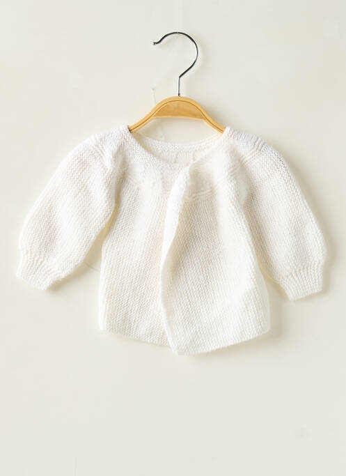 Vestă cu mâneci lungi alb SANS MARQUE fată