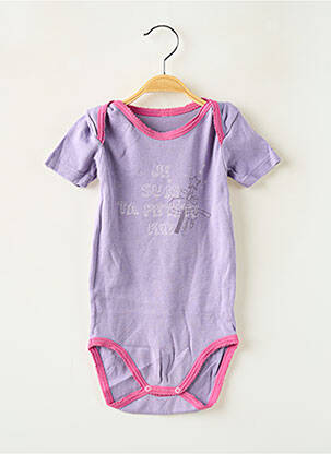 Body de lenjerie serigrafie flockată violet SANS MARQUE fată