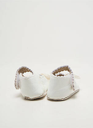 Papuci/pantofi de casă material neted vârf rotund alb BABY fată