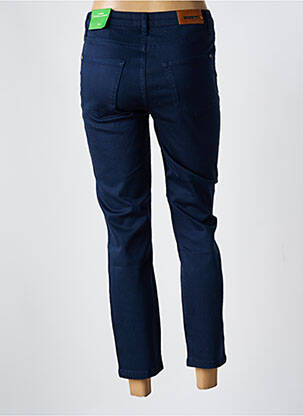 Pantalon 7/8 închidere cu fermoar sub clapetă cu nasturi albastru MISE AU GREEN femeie