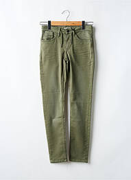 Pantalon slim țesătură poplin mărime reglabilă verde GARCIA băiat