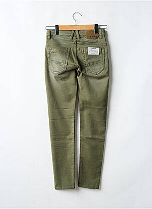 Pantalon slim țesătură poplin mărime reglabilă verde GARCIA băiat
