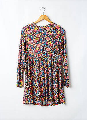 Rochie midi guler rotund mâneci lungi galben BOBOLI fată