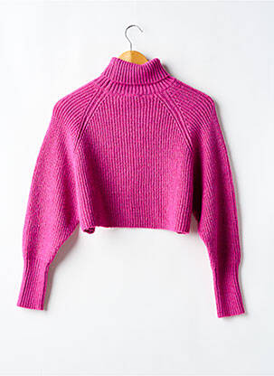 Pulover cu guler înalt țesătură melanj mâneci lungi violet LE TEMPS DES CERISES fată