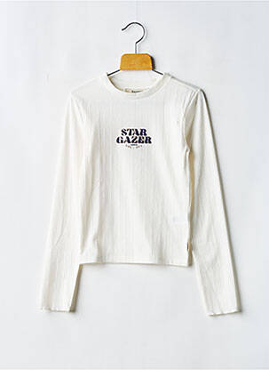 Tricou croială cambrată mâneci lungi alb GARCIA fată