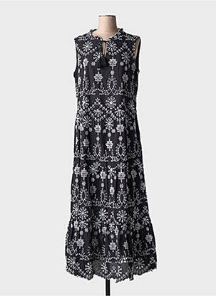 Rochie lungă croială evazată fără mâneci negru YEST femeie