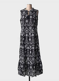 Rochie lungă croială evazată fără mâneci negru YEST femme