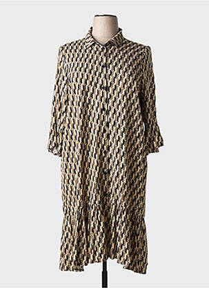 Rochie midi imprimeu fantezie mâneci lungi negru AN II VITO femeie