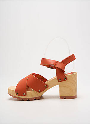 Sandale/pantofi decupați material neted toc de 7 la 9 cm portocalie KICKERS femeie