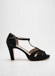Sandale/pantofi decupați țesătură satinată toc de 7 la 9 cm negru OTESS femme