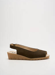 Sandale/pantofi decupați vârf deschis toc plat până la 3 cm verde HIRICA femme