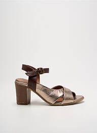Sandale/pantofi decupați material neted toc de 7 la 9 cm auriu LUNE & L'AUTRE femme