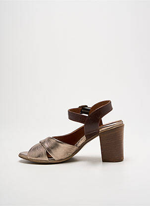 Sandale/pantofi decupați material neted toc de 7 la 9 cm auriu LUNE & L'AUTRE femeie