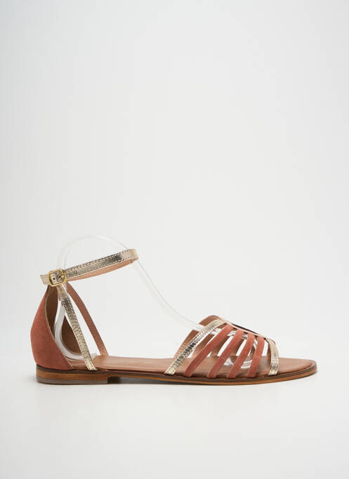 Sandale/pantofi decupați chiquet toc plat până la 3 cm auriu L'ATELIER TROPÉZIEN femme