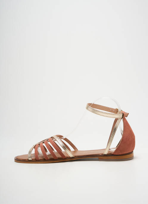 Sandale/pantofi decupați chiquet toc plat până la 3 cm auriu L'ATELIER TROPÉZIEN femme