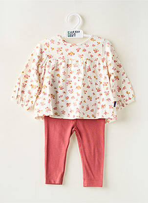 Set pantaloni tip de top cămașă / bluză portocalie ELLE EST OU LA MER fată