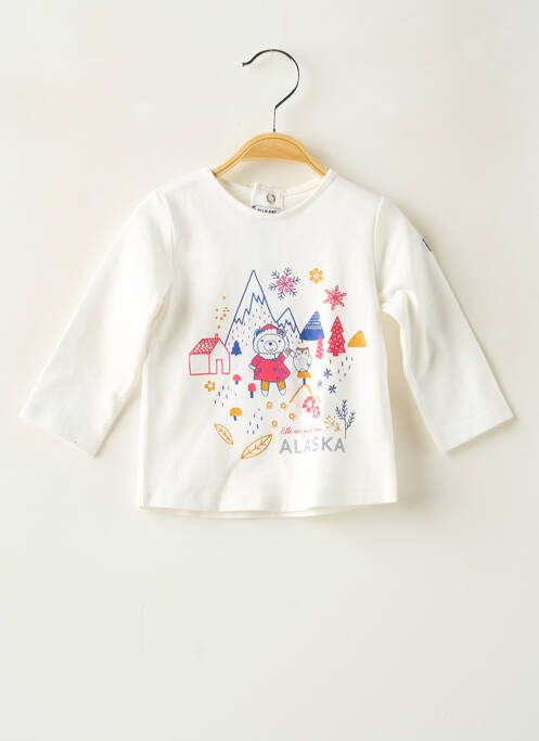 Tricou croială cambrată mâneci lungi bej ELLE EST OU LA MER fille