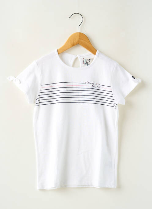 Tricou alb ELLE EST OU LA MER fată