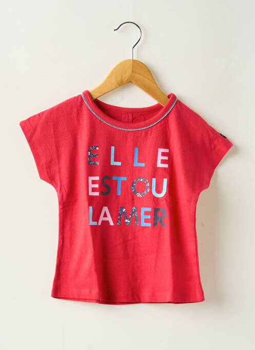 Tricou roșu ELLE EST OU LA MER fată