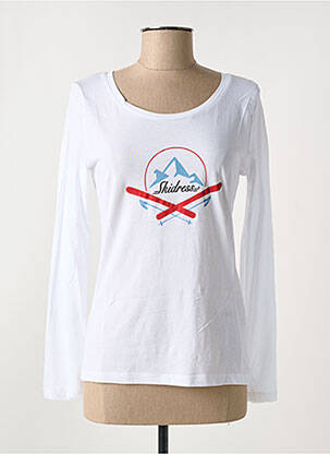 Tricou mâneci lungi mâneci lungi alb SKIDRESS femeie