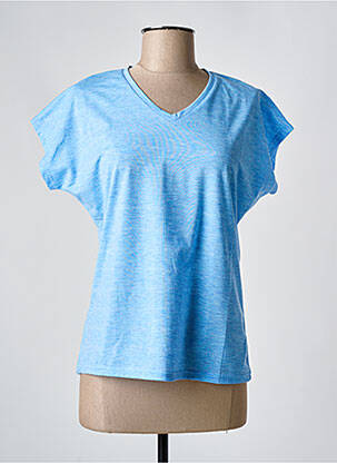 Tricou guler în v mâneci scurte albastru LAFUMA femeie