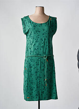Rochie midi imprimeu fantezie mâneci scurte verde RAGWEAR femeie