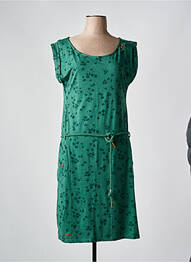 Rochie midi imprimeu fantezie mâneci scurte verde RAGWEAR femme