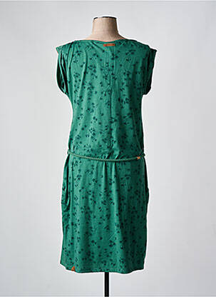 Rochie midi imprimeu fantezie mâneci scurte verde RAGWEAR femeie