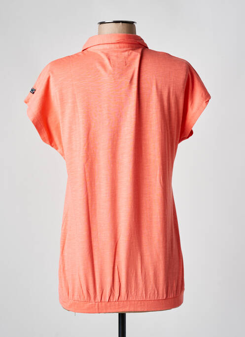 Polo elasticitate mâneci scurte portocaliu ELLE EST OU LA MER femme