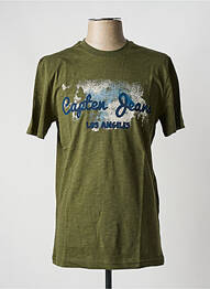 Tricou croială dreaptă mâneci scurte verde CAPTEN bărbat