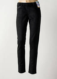 Jegging țesătură suedină talie înaltă negru QUATRE VINGT JOURS femme