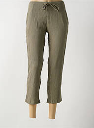Pantalon trei sferturi talie elastică mărime normală verde DAMART femme