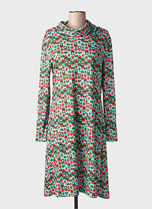 Rochie midi imprimeu fantezie mâneci lungi verde TINTA femeie