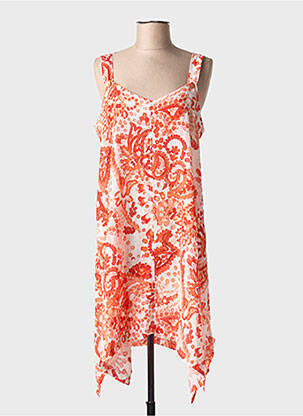 Rochie midi croială fluidă fără mâneci portocalie G!OZE femeie