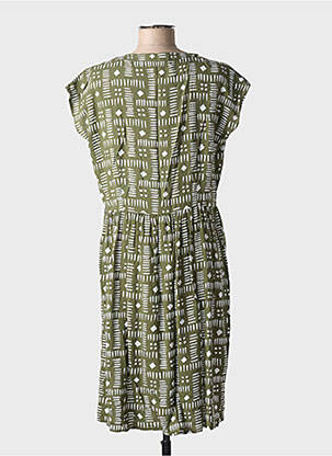 Rochie midi imprimeu fantezie mâneci scurte verde TINTA femeie