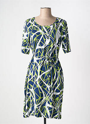 Rochie midi imprimeu fantezie mâneci scurte verde JOY OF LIFE femeie