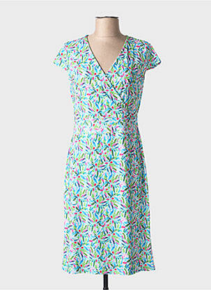 Rochie midi imprimeu fantezie mâneci scurte albastru TELMAIL femeie
