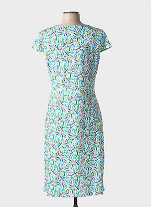 Rochie midi imprimeu fantezie mâneci scurte albastru TELMAIL femeie