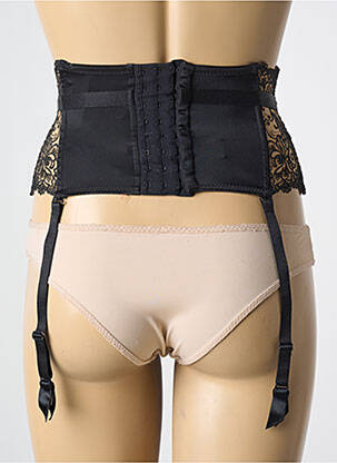 Corset/jartieră efect material satinat negru KARL LAGERFELD X AUBADE femeie