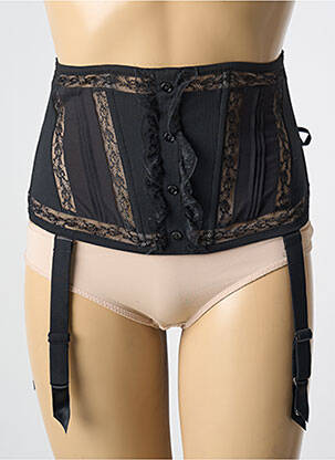 Corset/jartieră efect material satinat negru CHANTAL THOMASS femeie