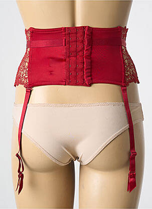 Corset/jartieră efect material satinat roșu KARL LAGERFELD X AUBADE femeie