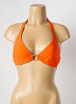 Sutien de costum de baie sutien cupe întregi cu decolteu înalt sutien cupe întregi cu decolteu înalt portocaliu PASSIONATA femeie