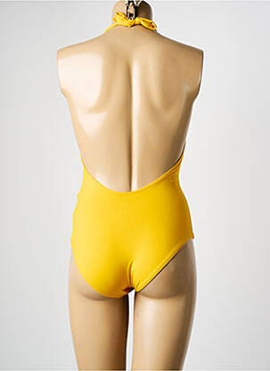 Costum de baie dintr-o singură piesă elasticitate galben DNUD femeie